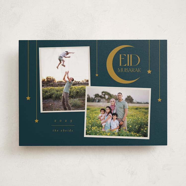 "Hanging Stars" - Eid Cards in Deep Sea by Morgan Kendall - Front