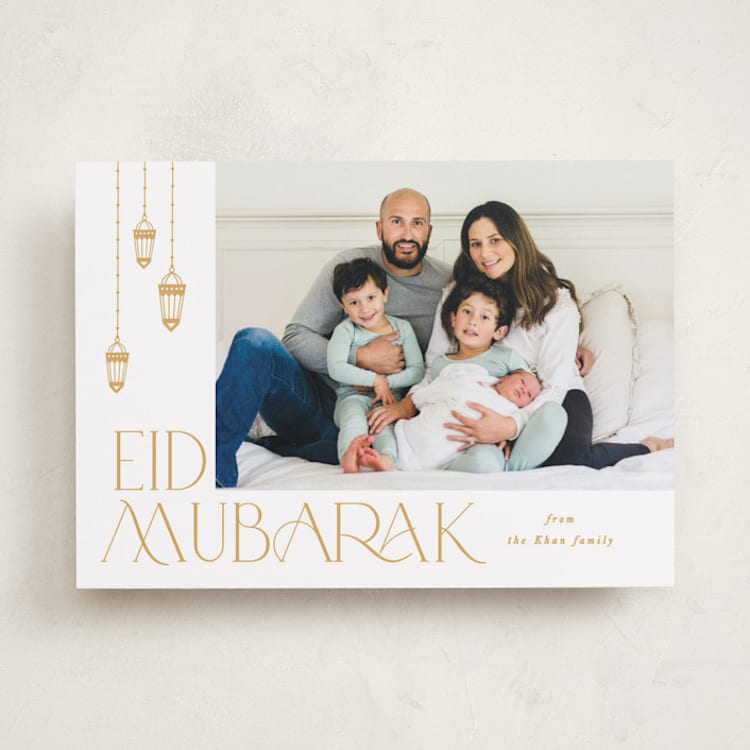 "Lantern chic" - Eid Cards in Mustard by Creo Study - Front