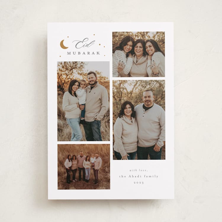 "Eid Mubarak" - Eid Cards in Golden by Hudson meet Rose - Front