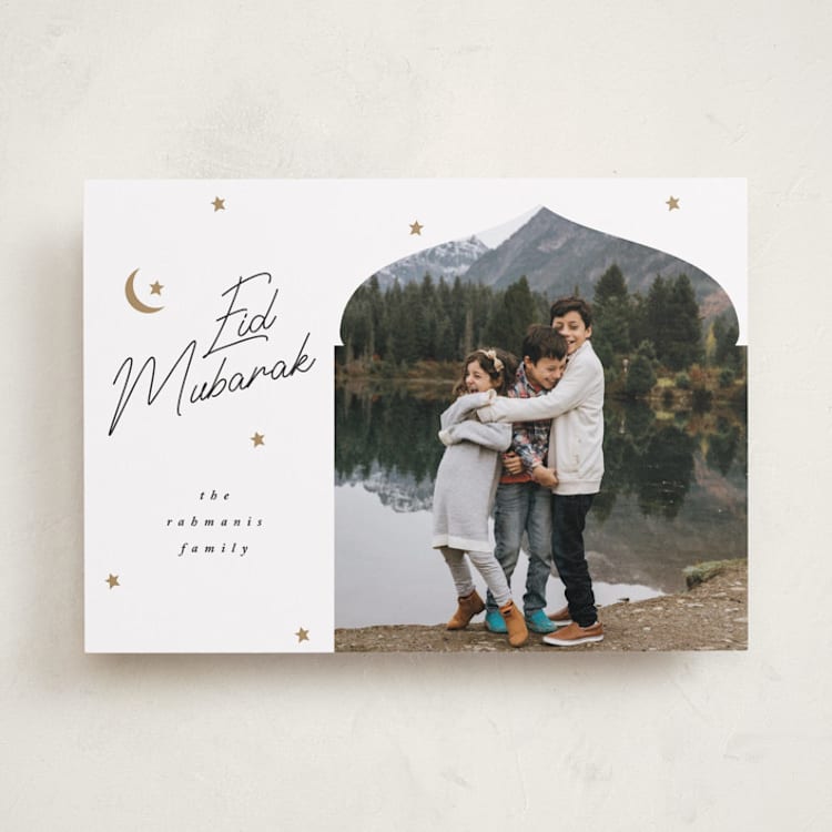 "Blessed" - Eid Cards in Golden by Angela Garrick - Front