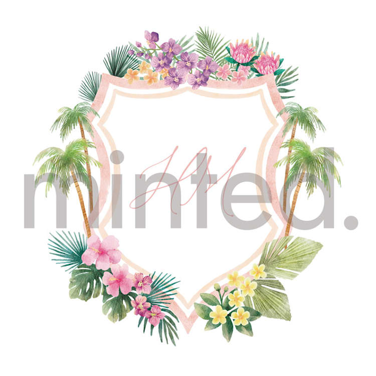 "Custom Palm Beach Crest" - Design Element in Hibiscus by Elly - Front