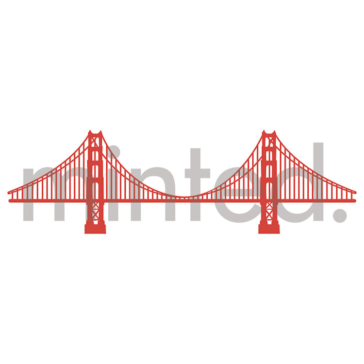 "Golden Gate Bridge" - Design Element in Poppy by Hooray Creative - Front