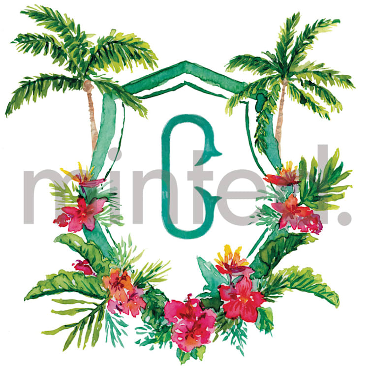 "Custom St. Barts Crest" - Design Element in Palm by Jenna Holcomb - Design Element