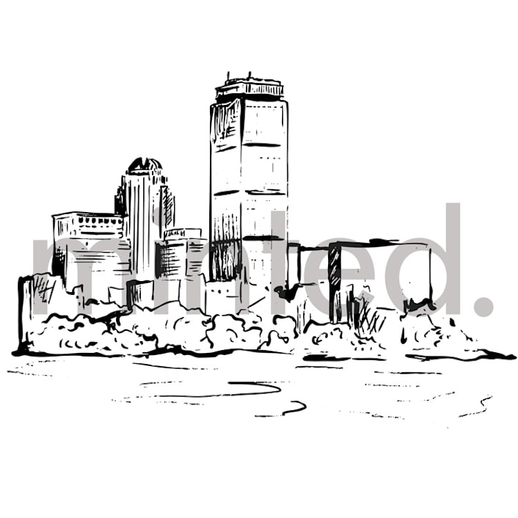 "New York Skyline" - Design Element in white by Melinda Denison - Front