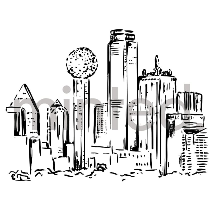 "New York Skyline" - Design Element in white by Melinda Denison - Front