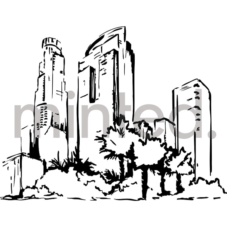 "New York Skyline" - Design Element in white by Melinda Denison - Front