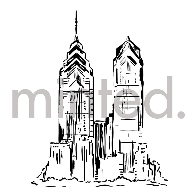 "New York Skyline" - Design Element in white by Melinda Denison - Front