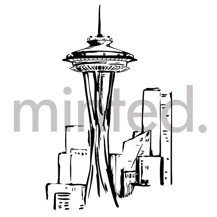 "New York Skyline" - Design Element in white by Melinda Denison - Front