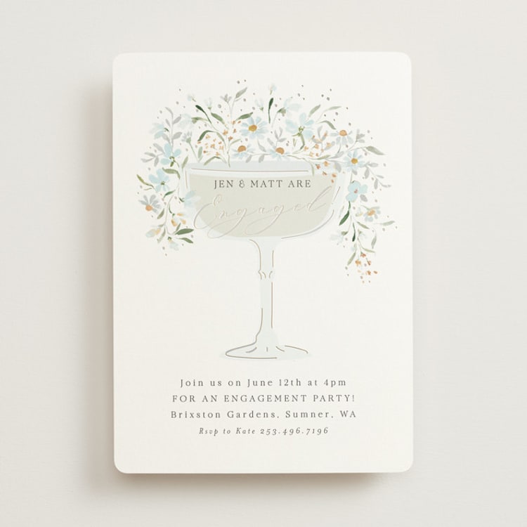 "Garden Engagement" - Engagement Party Invitations in Sky by Itsy Belle Studio - Front