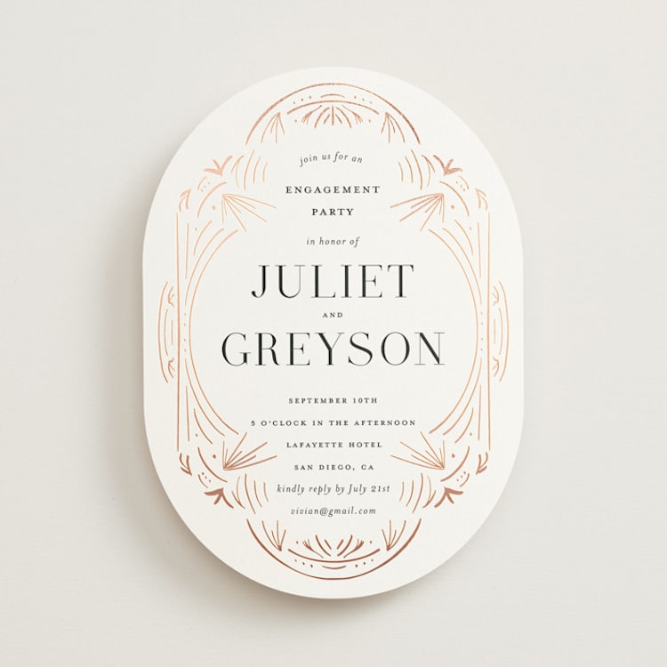 "Glam" - Engagement Party Invitations in Pearl by Summer Winkelman - Front