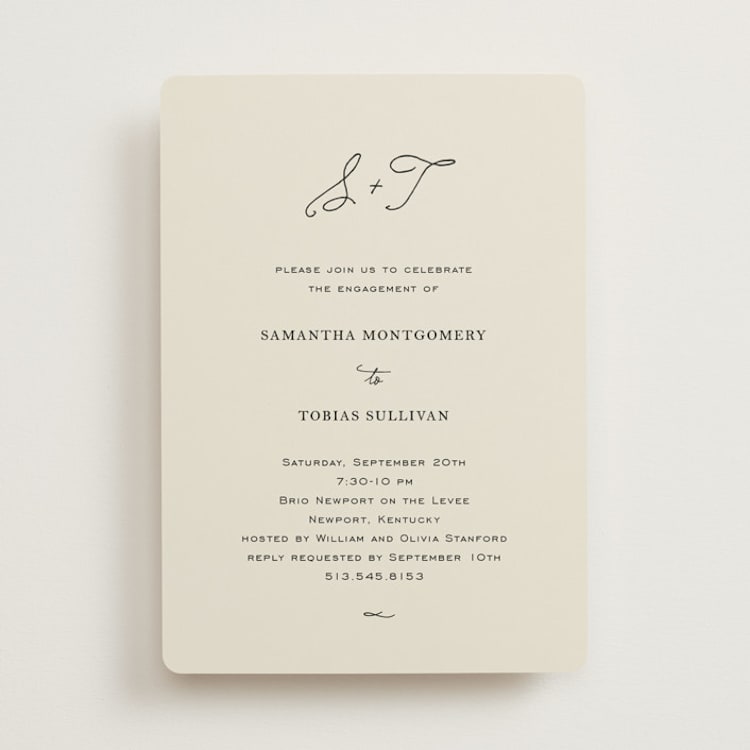 "Estate" - Engagement Party Invitations in Ivory by Kim Dietrich Elam - Front