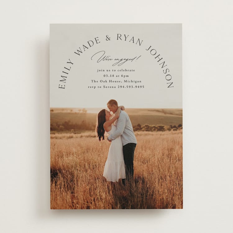"Photogenic" - Engagement Party Invitations in Granite by Corinne Malesic - Front