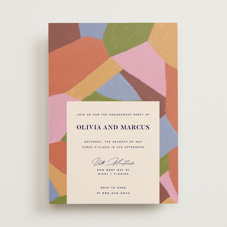 "Colorful Moment" - Engagement Party Invitations in Pop by Pati Cascino - Front
