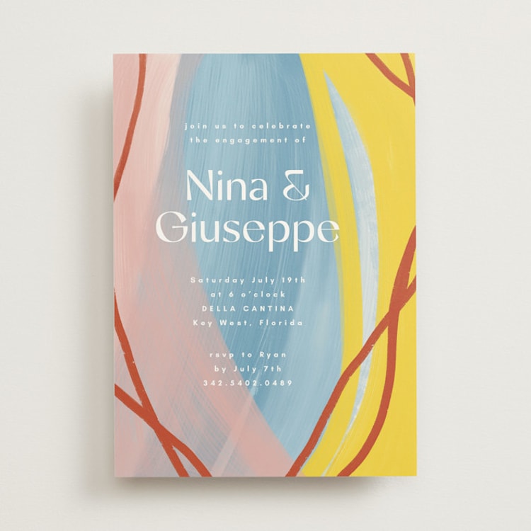 "Cantina" - Engagement Party Invitations in Fiesta by Corinne Malesic - Front