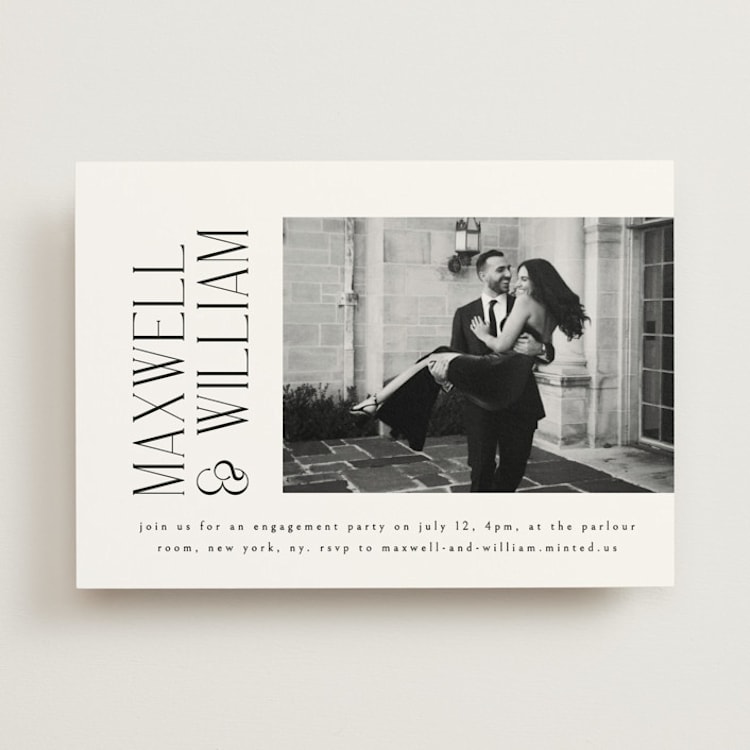 "Modern Editorial" - Engagement Party Invitations in Ink by Ana de Sousa - Front