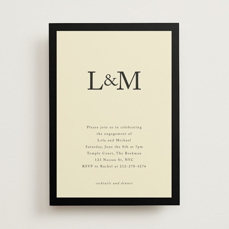 "Classic Initials" - Engagement Party Invitations in Midnight by mo kelley - Front