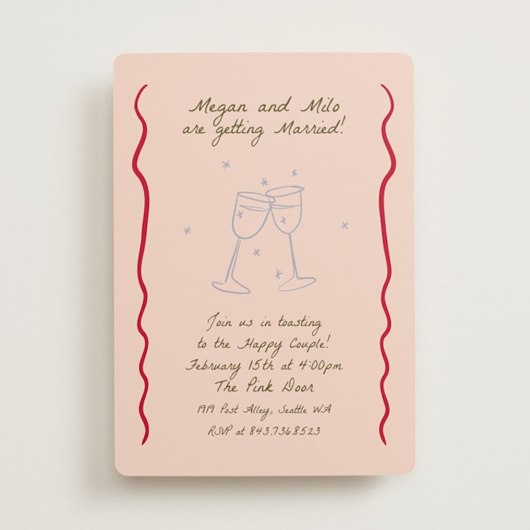 "Cup of Love" - Engagement Party Invitations in Petal by Ani Somi - Front