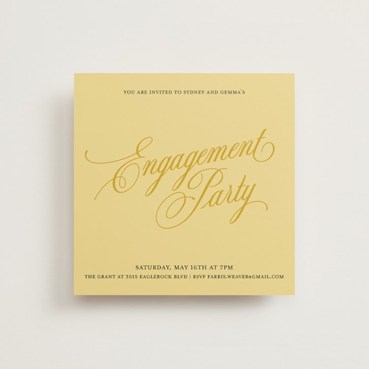 "Bloom" - Engagement Party Invitations in Island Citrus by Morgan Kendall - Front