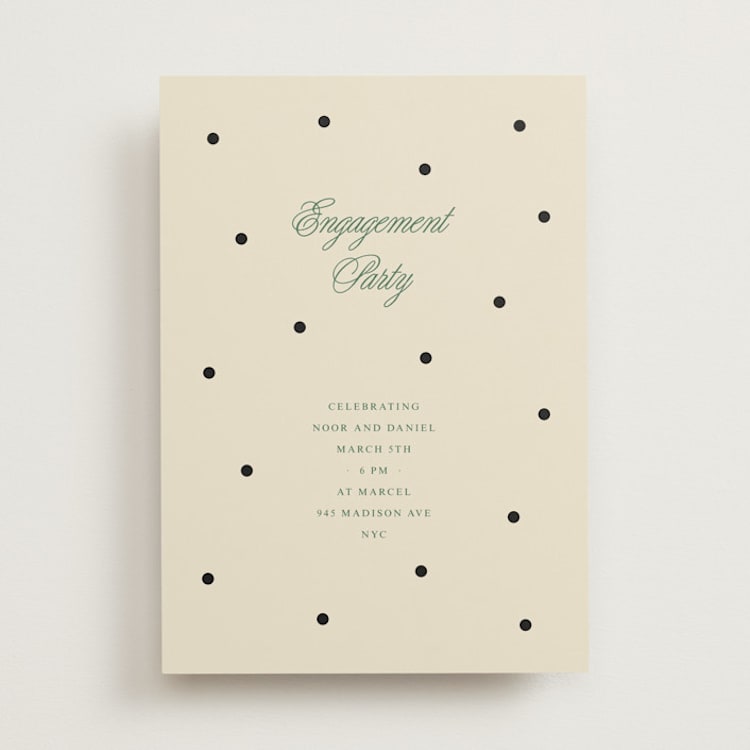 "Polka dot" - Engagement Party Invitations in Off White by Studio Suku - Front