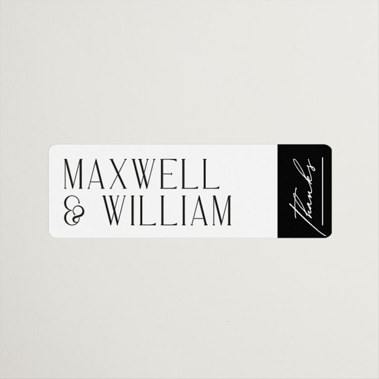"Modern Editorial" - Engagement Party Favor Stickers in Ink by Ana de Sousa - Front