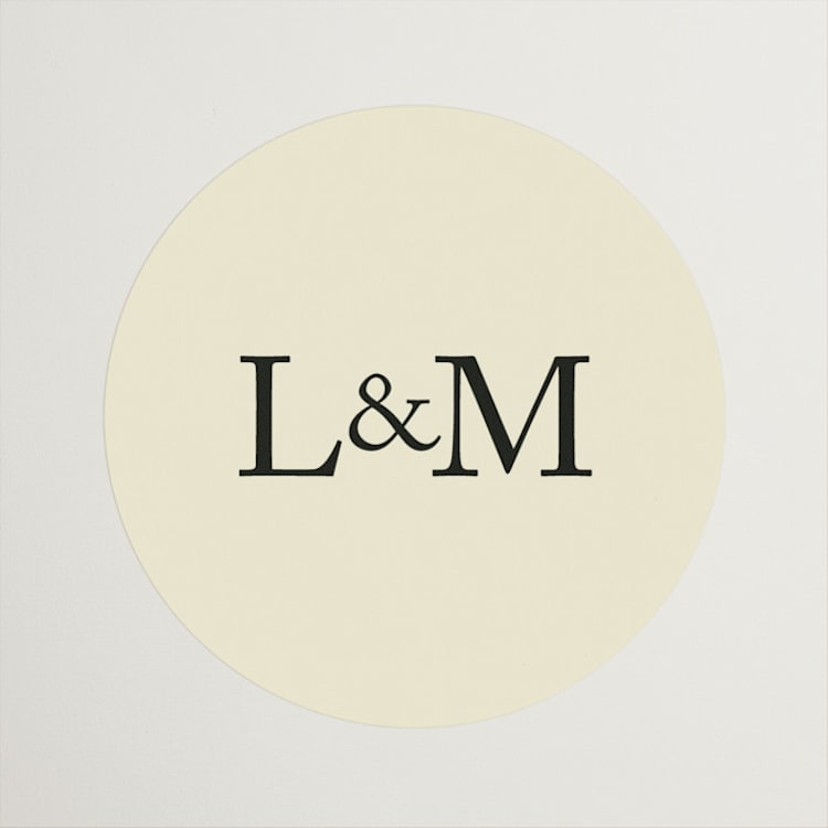 "Classic Initials" - Engagement Party Favor Stickers in Midnight by mo kelley - Front