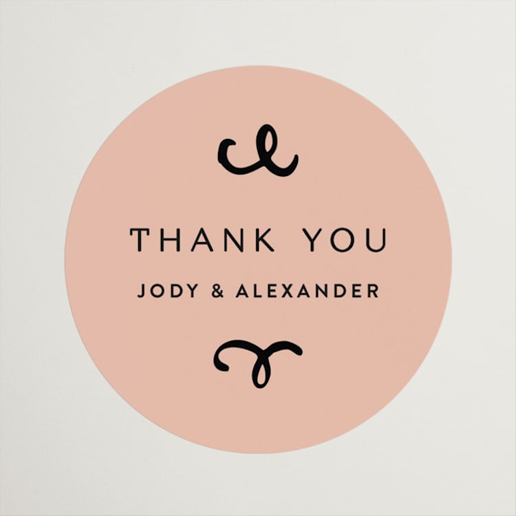"cheers to a happy couple" - Engagement Party Favor Stickers in Creme by Anastasia Makarova - Front
