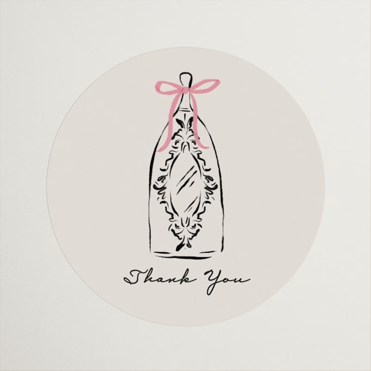 "Sparkling Champagne Tower" - Engagement Party Favor Stickers in Petal by Jackie Crawford - Front