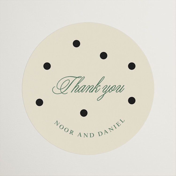 "Polka dot" - Engagement Party Favor Stickers in Off White by Studio Suku - Front