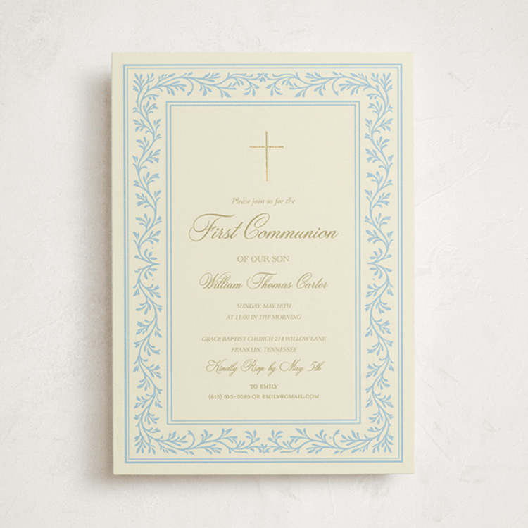 "Graceful Baptism" - Confirmation Invitations in Fountain by Rina Ozum - Front