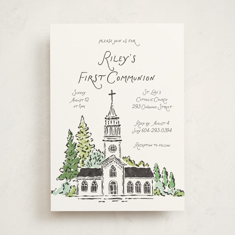 "church" - First Holy Communion Invitations in Pine by Vivian Yiwing - Front