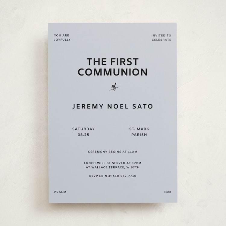 "Courthouse" - First Holy Communion Invitations in Sky by Studio Suku - Front