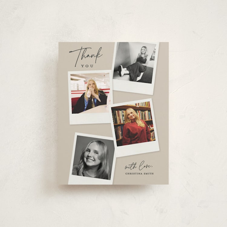 "Instant Elegance" - Flat Graduation Thank You Cards in Dune by Kerry Doyle - Front