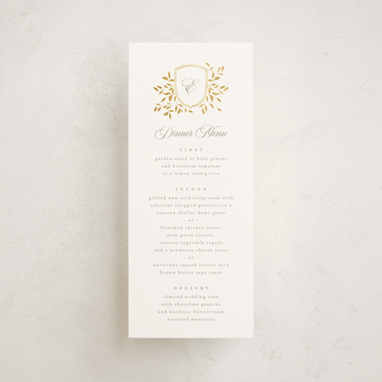 "Aperol" - Foil-Pressed Menus in Chiffon by Kristie Kern - Front