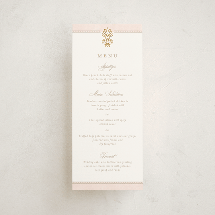 "Amalgamation" - Foil-Pressed Menus in Shubh by Creo Study - Front