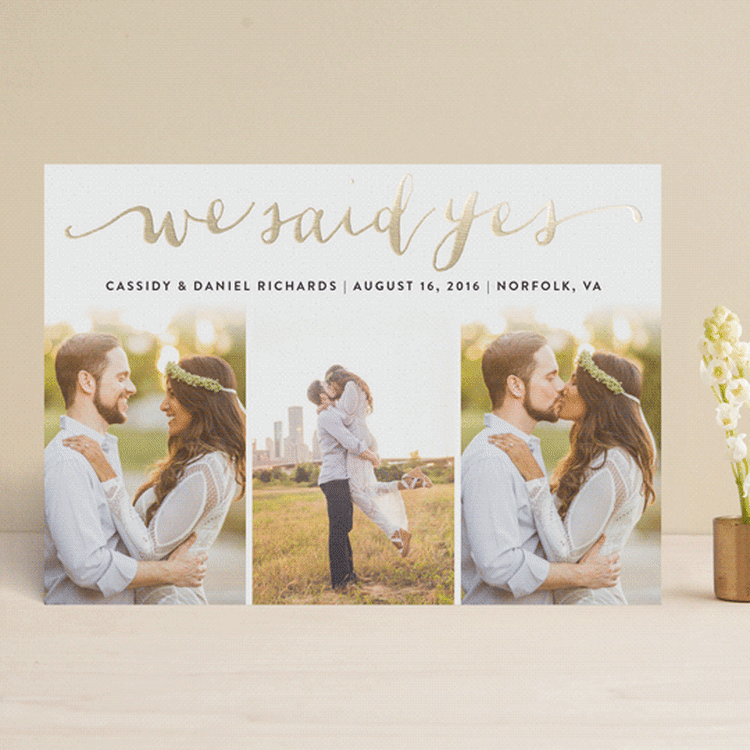 "Jotted" - Wedding Announcements in Golden by Ashley Hegarty - Front