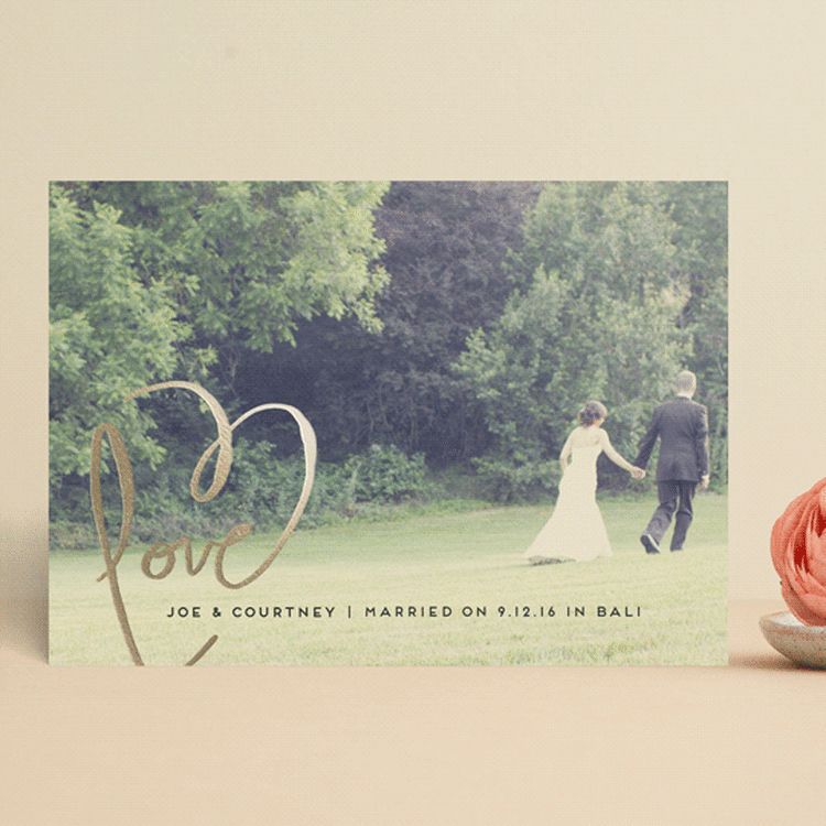 "Love + Heart" - Wedding Announcements in Goldenrod by Kelly Ventura - Front