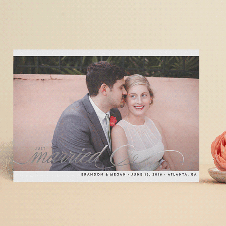 "Married + Bright" - Wedding Announcements in Silver by A.C.R. - Front