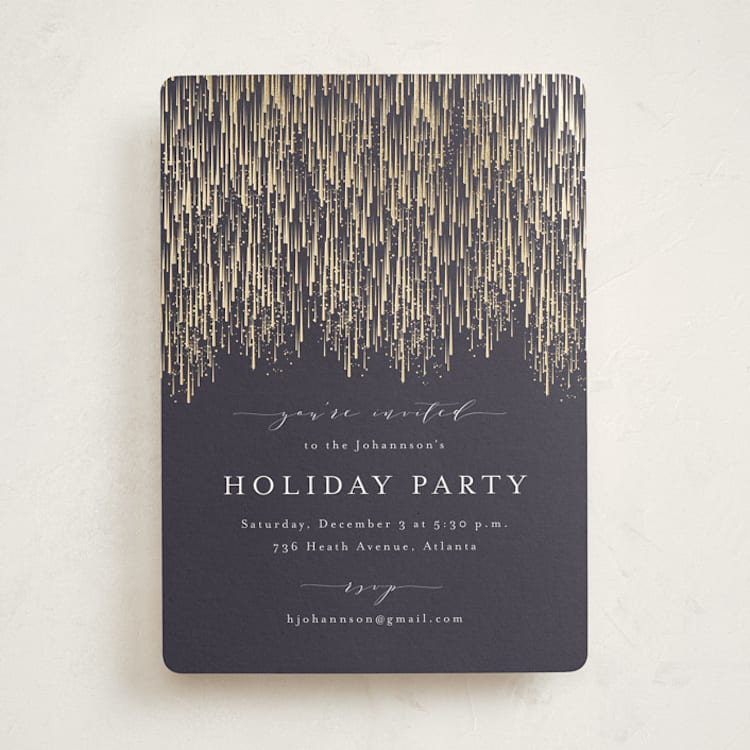 "Swank Soirée" - Party Invitations in Midnight by Kristie Kern - Front