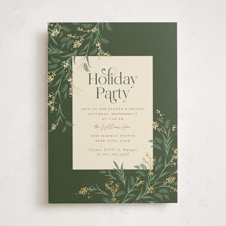 "Draped Garland" - Party Invitations in Pine by Robert and Stella - Front