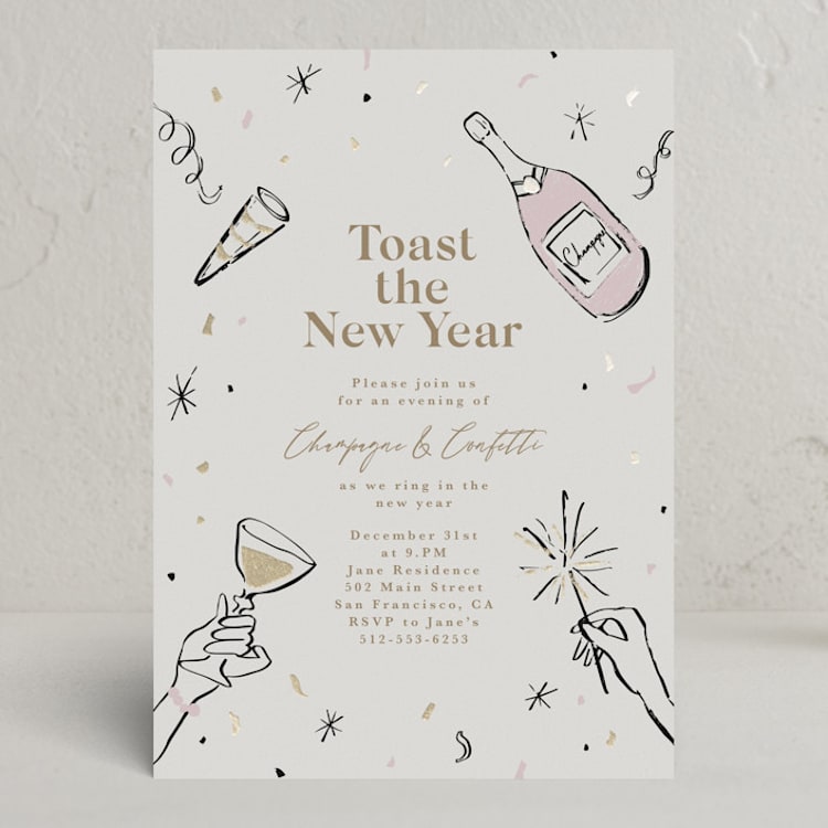 Champagne and confetti by Cass Loh