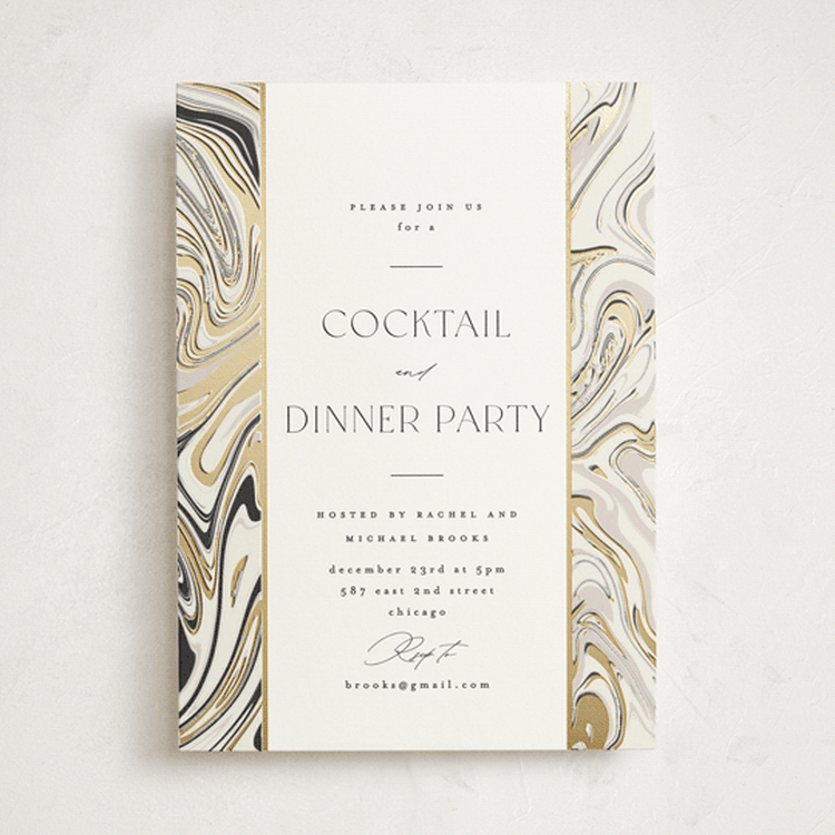 "marbled elegance" - Party Invitations in Dove by Carolyn Nicks - Front