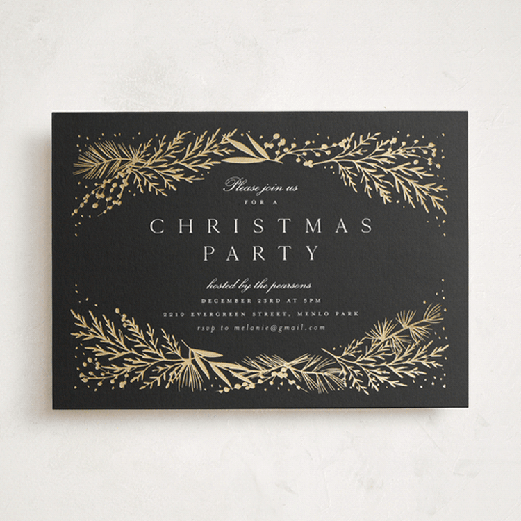 "Spread Cedars" - Party Invitations in Midnight by Amy Kross - Front