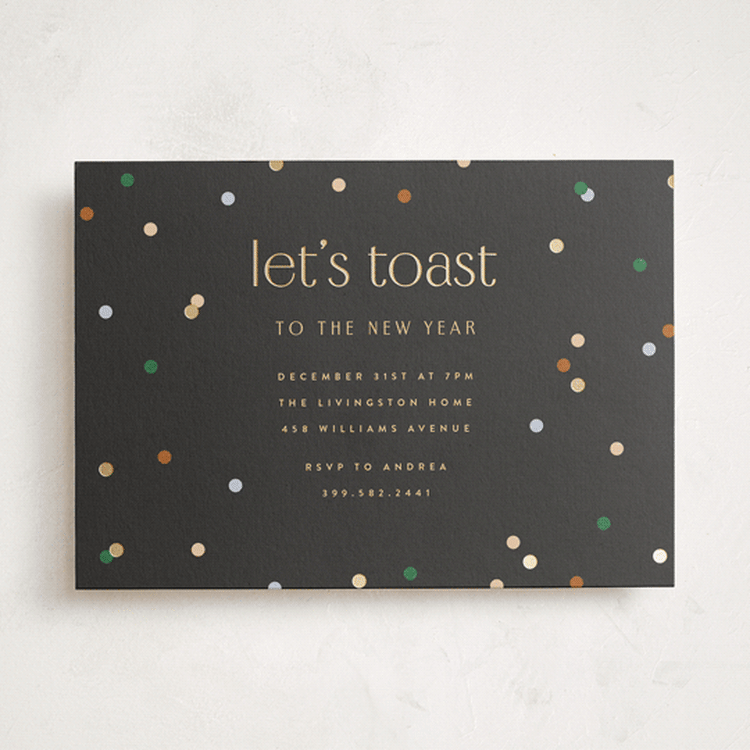 "let's toast" - Party Invitations in Midnight by Ellen Schlegelmilch - Front