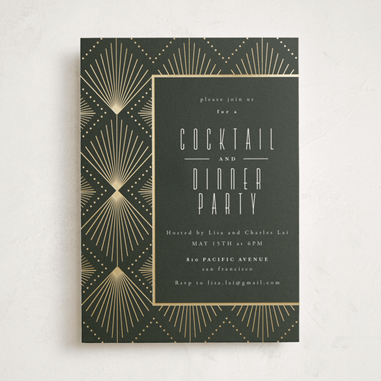 "Deco pattern" - Party Invitations in Onyx by Ana de Sousa - Front