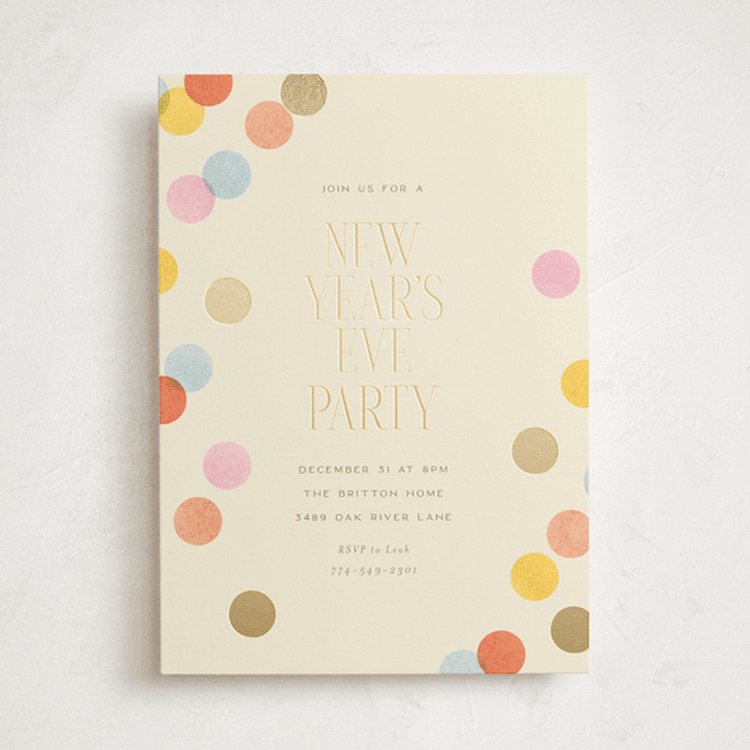 "Confetti Dots" - Party Invitations in Coral by Ellen Schlegelmilch - Front