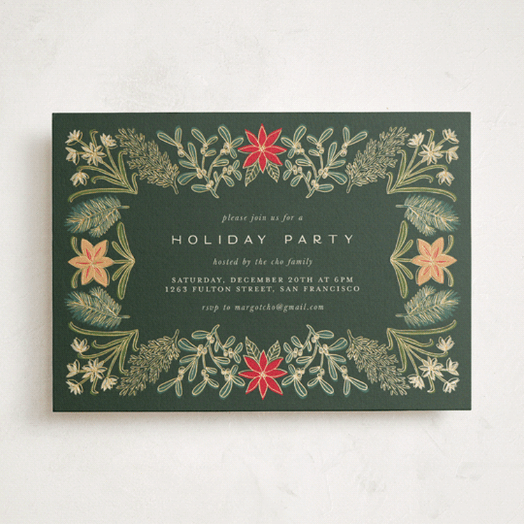 "Paper Whites" - Party Invitations in Pine by Amy Kross - Front