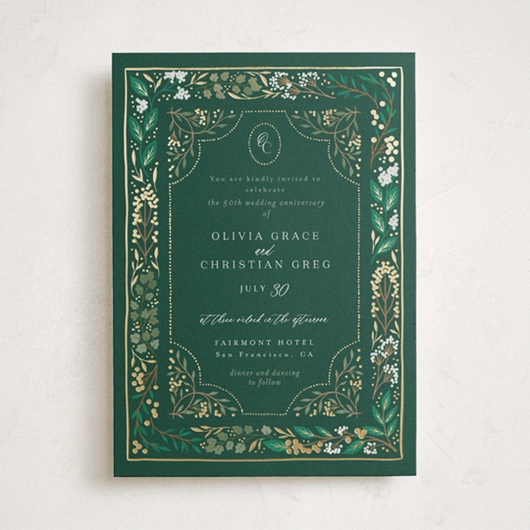 "Illuminated Storybook" - Party Invitations in Evergreen by Alethea and Ruth - Front