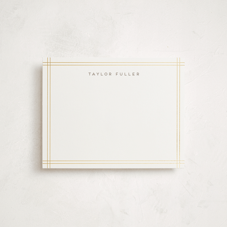 "A Golden Age" - Personalized Stationery Cards in Cocoa by Lehan Veenker - Front