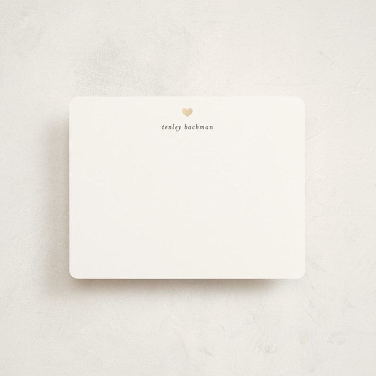 "For Heart's Sake" - Personalized Stationery Cards in Cotton by Michelle Poe - Front