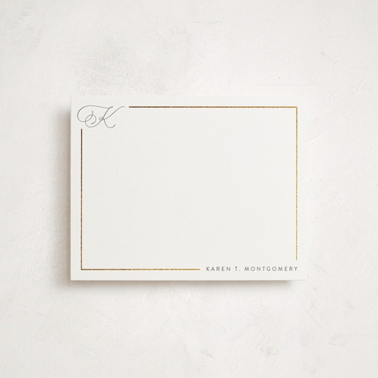 "Bordered" - Personalized Stationery Cards in Porcelain by Kristel - Front